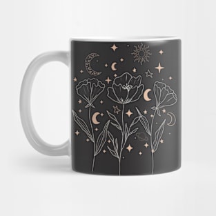 Stars And Flowers Modern Boho Mug